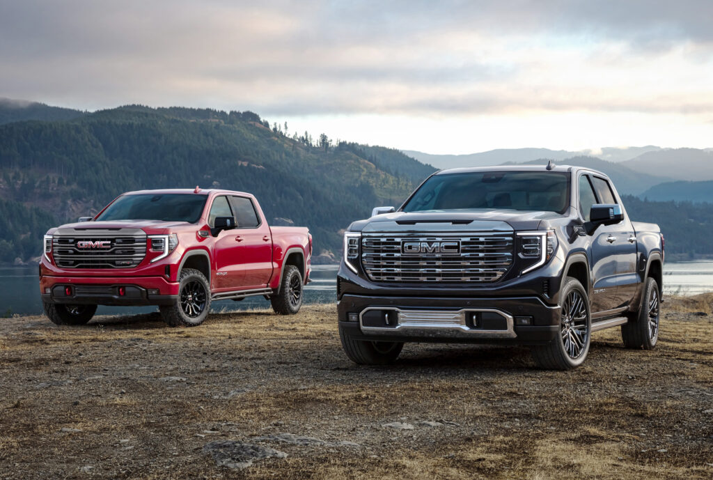 A pair of Sierra trucks