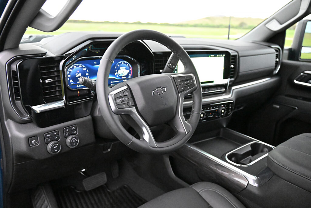 Front Seat in the Silverado.