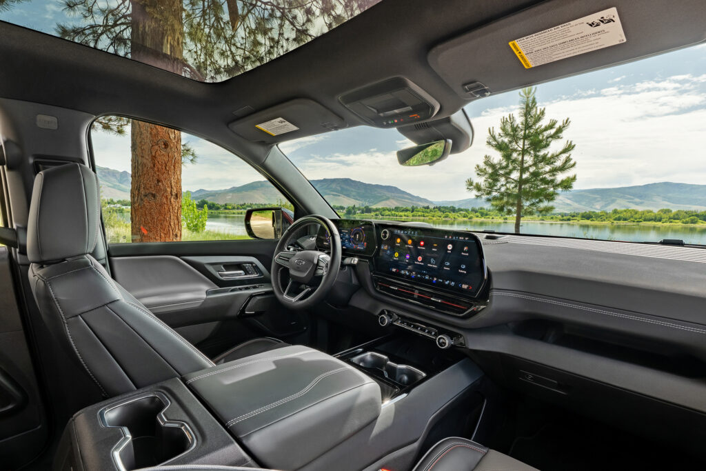 The interior of the silverado EV