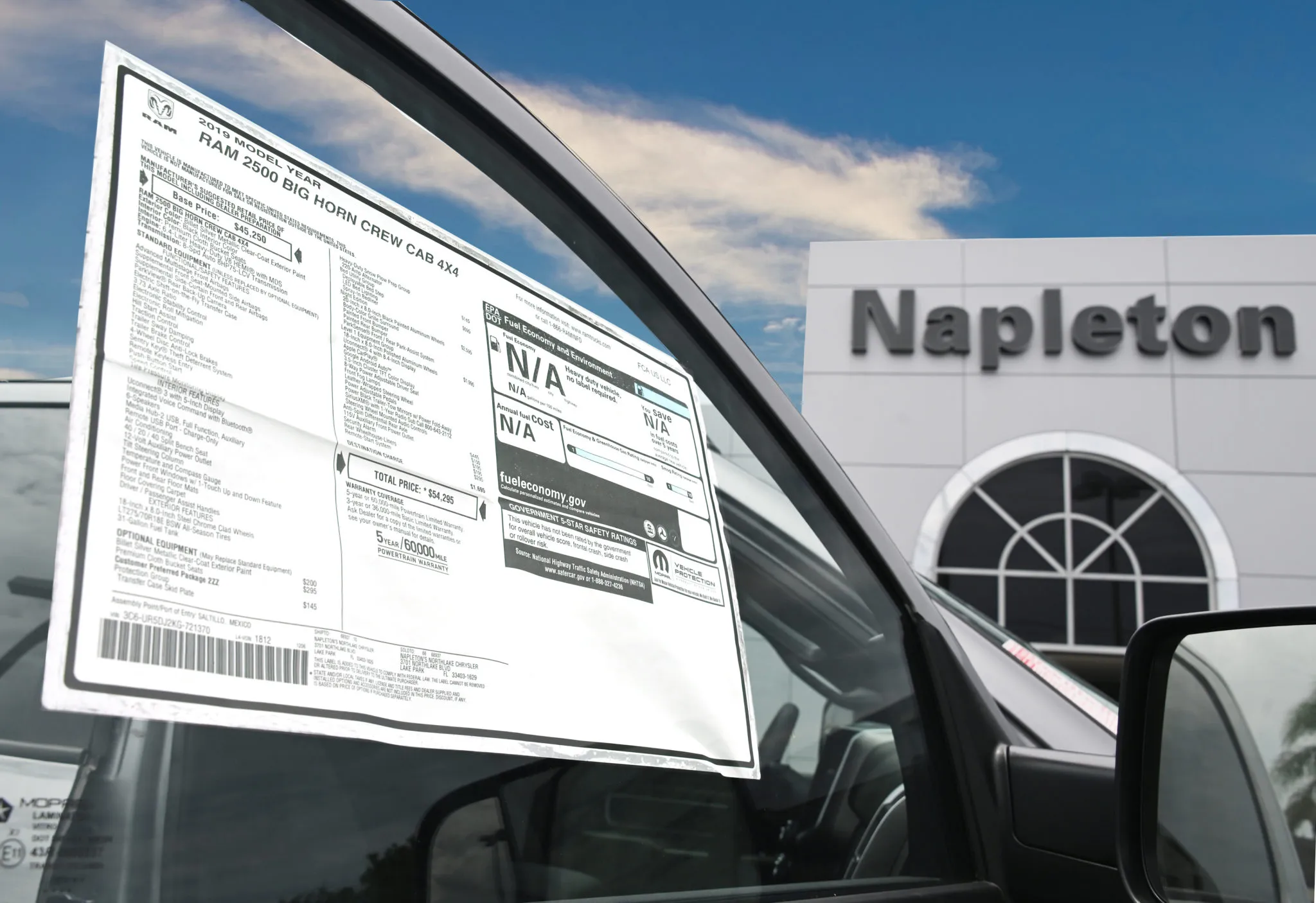 Monroney Sticker Napleton