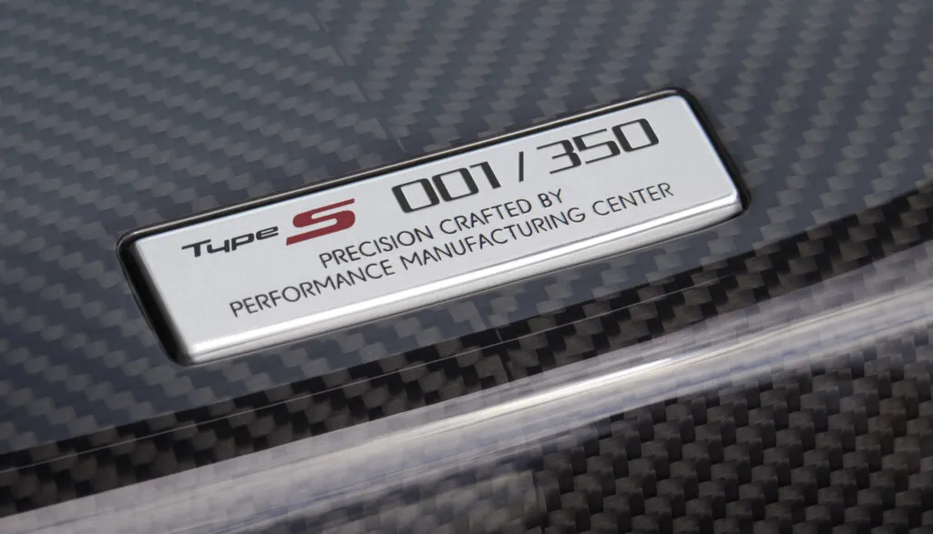 New NSX Type S Builder Plate