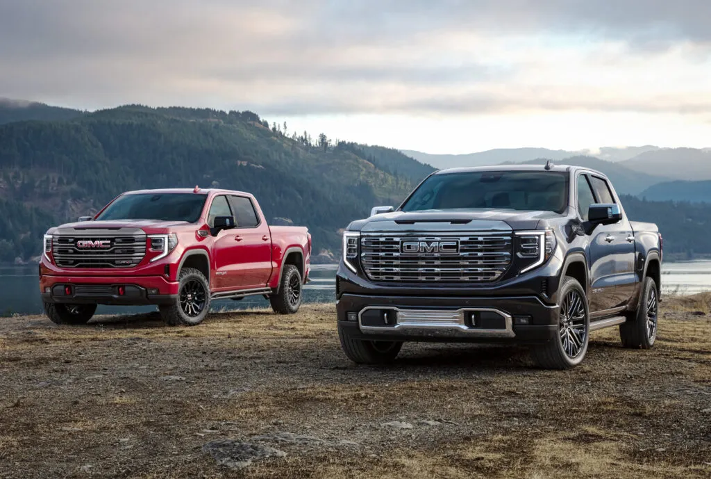 A pair of Sierra trucks