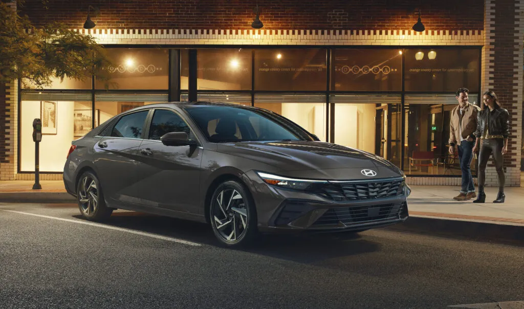 Elantra Hybrid after dark.