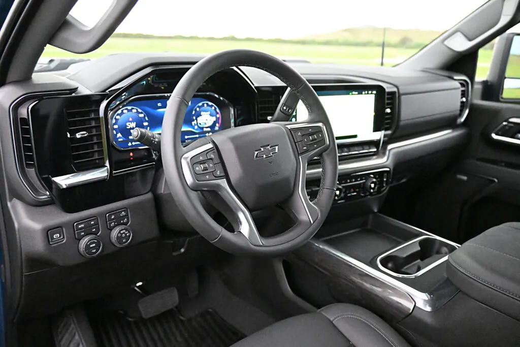 Front Seat in the Silverado.