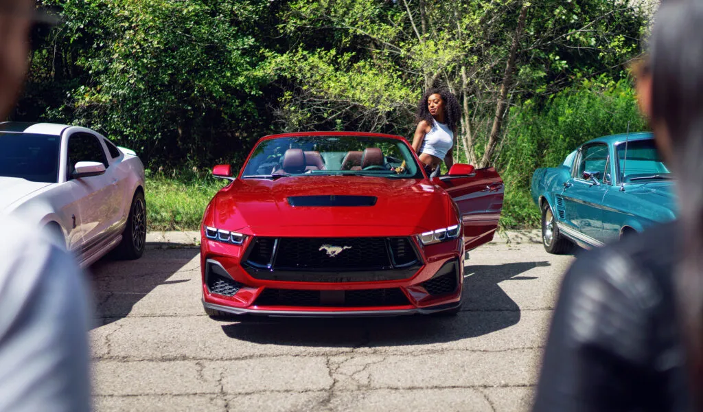 Model with Mustang